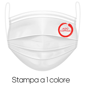 mascherina bianca personalizzata stampa logo 1 colore