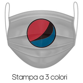 mascherina grigia personalizzata stampa logo 3 colori