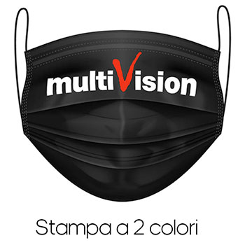 mascherina nera personalizzata stampa logo 2 colori